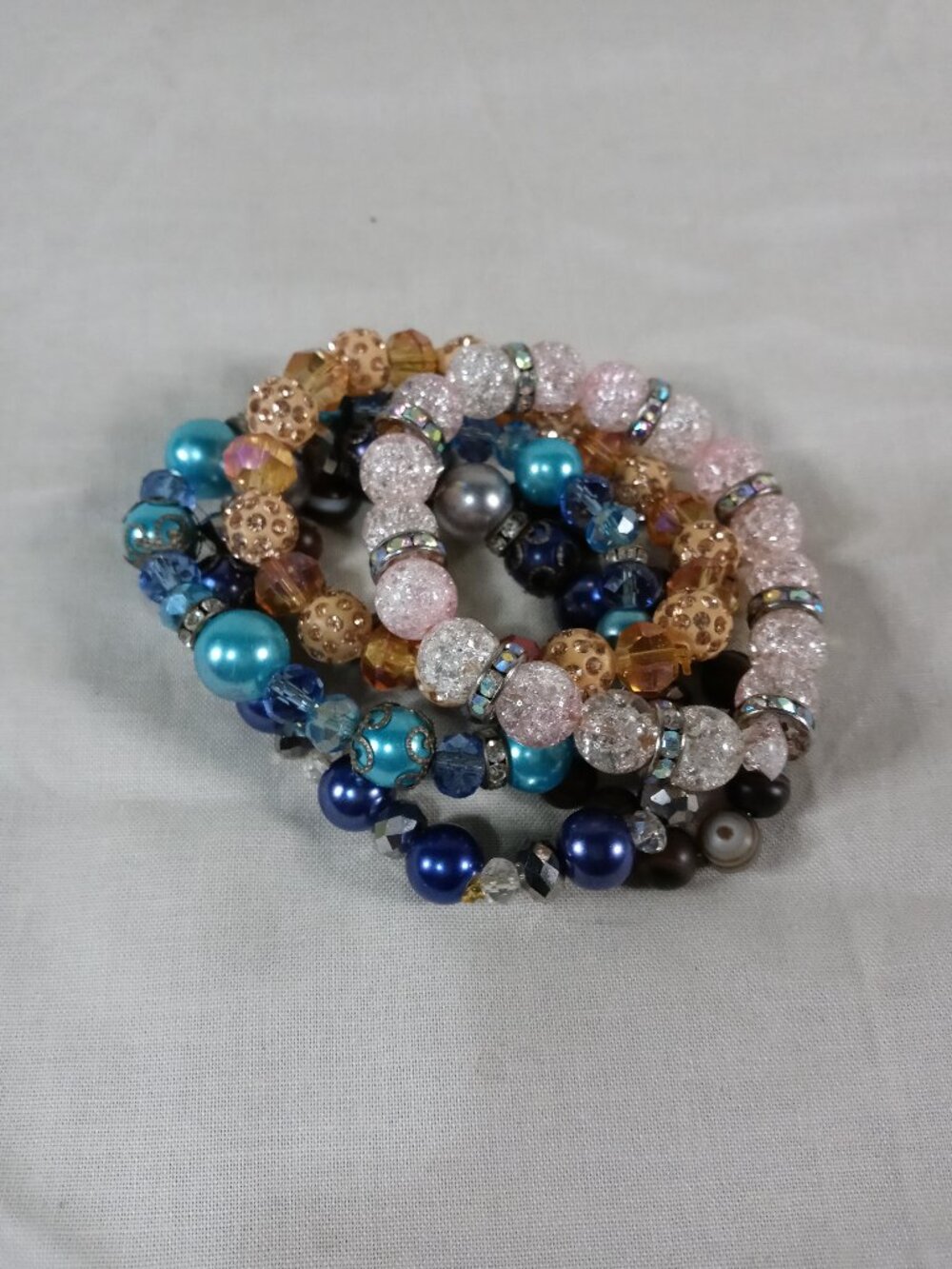 5 Handmade Women Beaded Bracelets Beautiful Colorful Jewelry Bundle Set New Cond